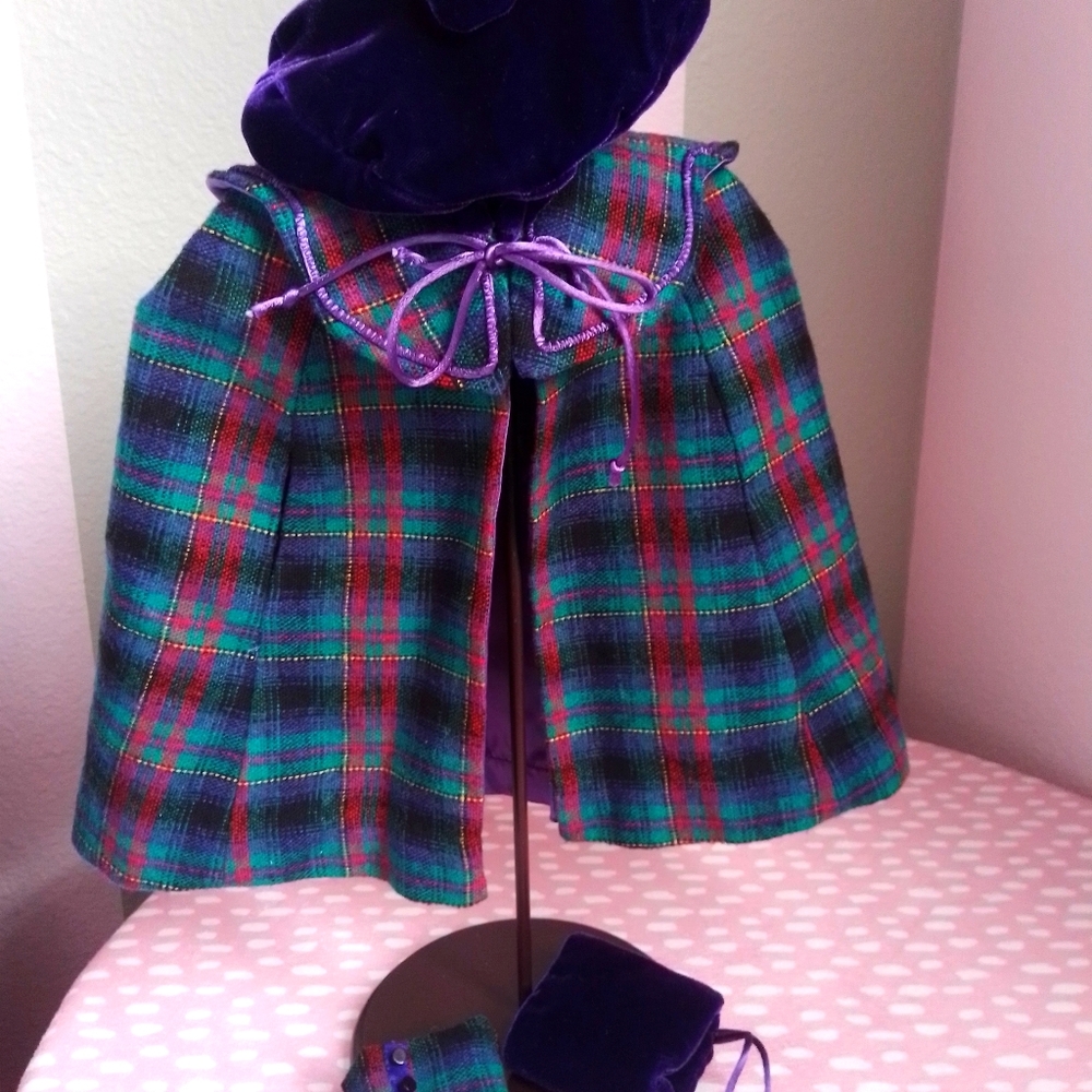 American Girl Winter Cape, hat, muff